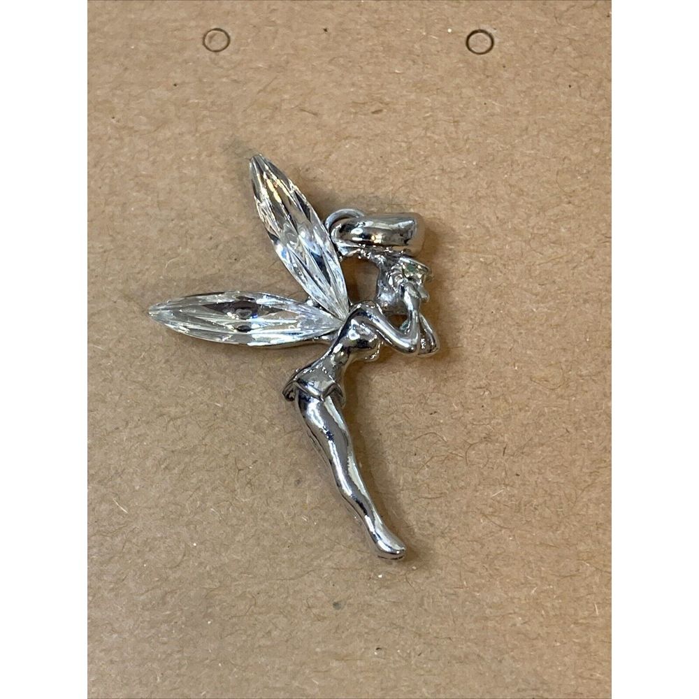 Pendant Silver Tone‎ Crystals NWOT Wing Fairy